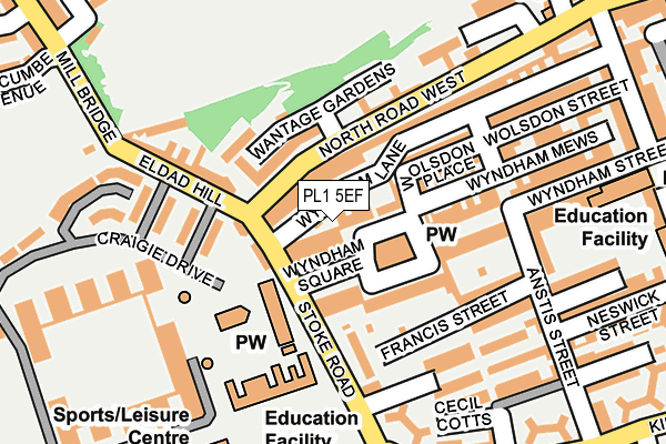 PL1 5EF map - OS OpenMap – Local (Ordnance Survey)