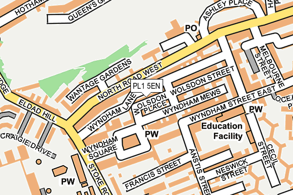 PL1 5EN map - OS OpenMap – Local (Ordnance Survey)