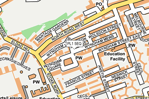 PL1 5EQ map - OS OpenMap – Local (Ordnance Survey)