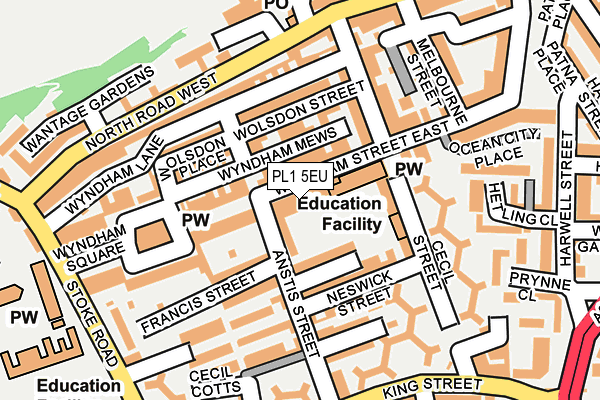 PL1 5EU map - OS OpenMap – Local (Ordnance Survey)