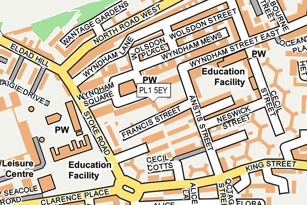 PL1 5EY map - OS OpenMap – Local (Ordnance Survey)