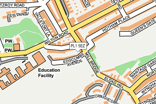 PL1 5EZ map - OS OpenMap – Local (Ordnance Survey)