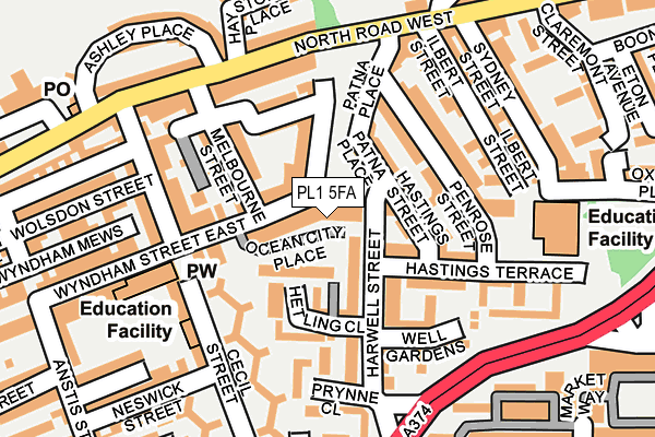 PL1 5FA map - OS OpenMap – Local (Ordnance Survey)