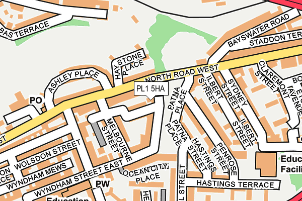 PL1 5HA map - OS OpenMap – Local (Ordnance Survey)
