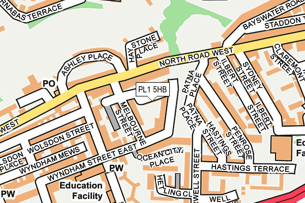 PL1 5HB map - OS OpenMap – Local (Ordnance Survey)
