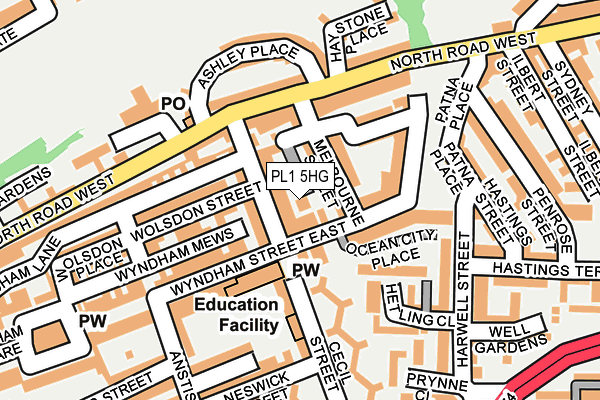 PL1 5HG map - OS OpenMap – Local (Ordnance Survey)