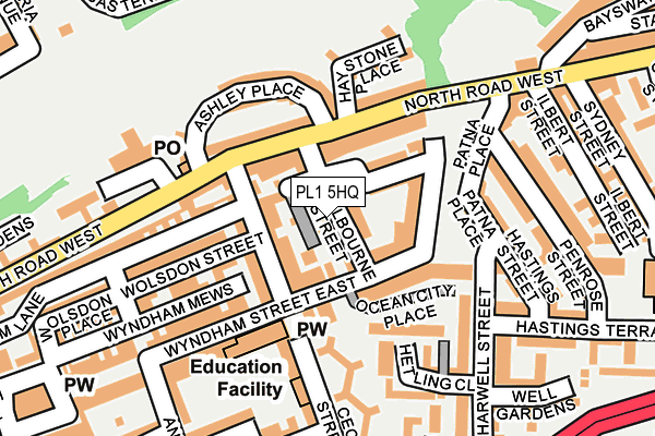 PL1 5HQ map - OS OpenMap – Local (Ordnance Survey)