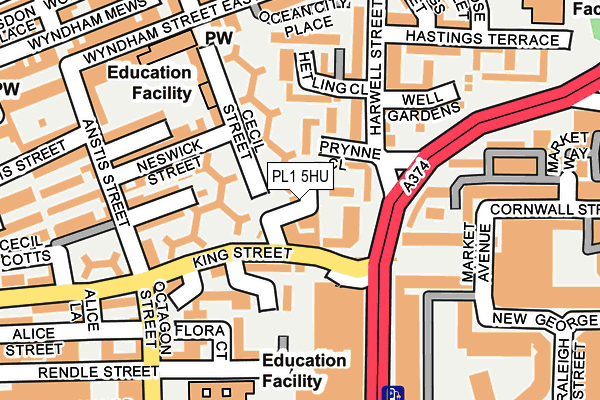 PL1 5HU map - OS OpenMap – Local (Ordnance Survey)