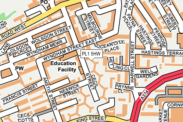 PL1 5HW map - OS OpenMap – Local (Ordnance Survey)