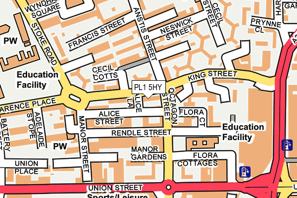 PL1 5HY map - OS OpenMap – Local (Ordnance Survey)