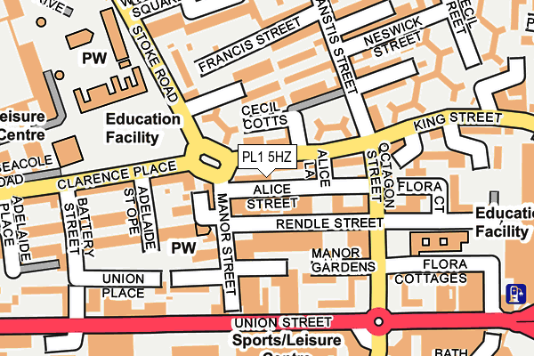 PL1 5HZ map - OS OpenMap – Local (Ordnance Survey)