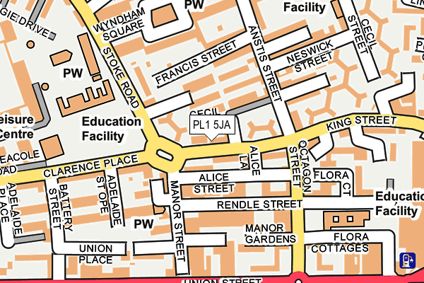 PL1 5JA map - OS OpenMap – Local (Ordnance Survey)