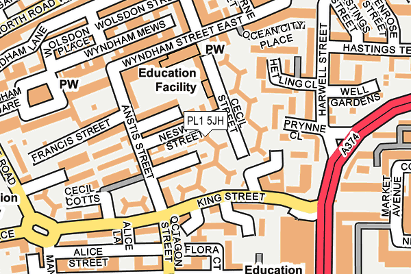 PL1 5JH map - OS OpenMap – Local (Ordnance Survey)