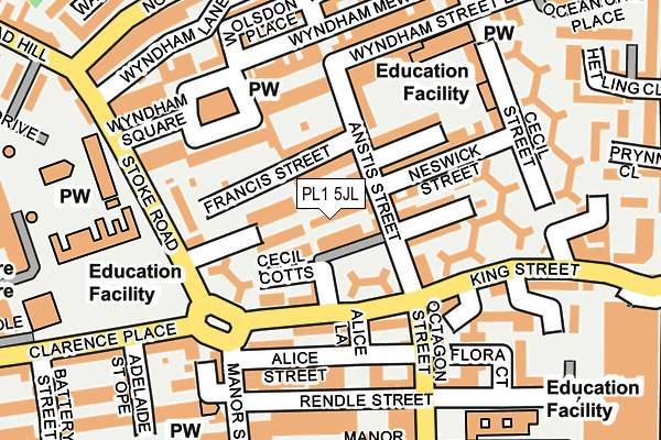 PL1 5JL map - OS OpenMap – Local (Ordnance Survey)