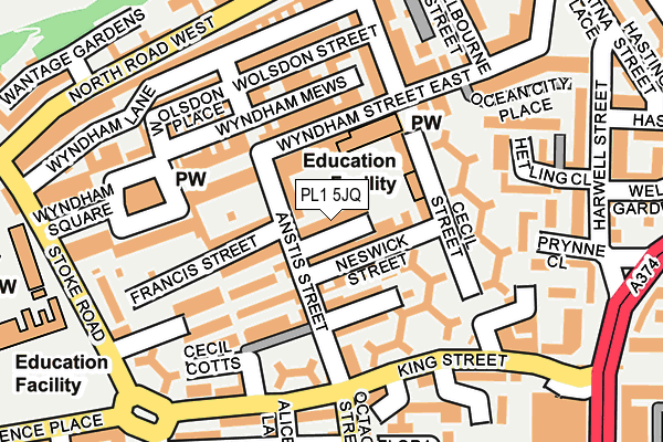 PL1 5JQ map - OS OpenMap – Local (Ordnance Survey)