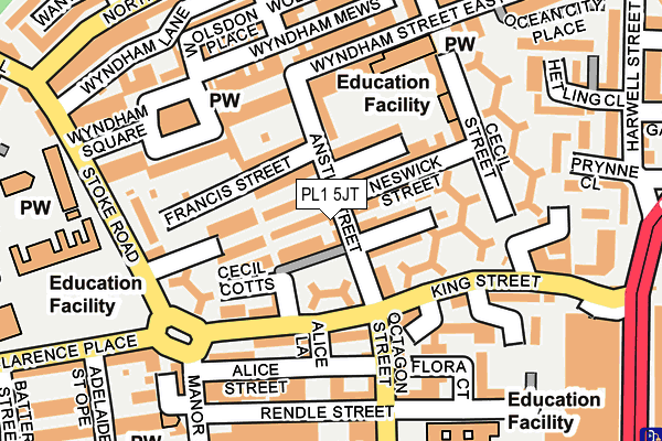 PL1 5JT map - OS OpenMap – Local (Ordnance Survey)