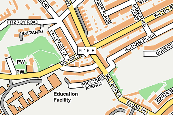 PL1 5LF map - OS OpenMap – Local (Ordnance Survey)