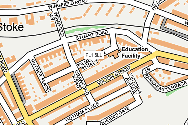 PL1 5LL map - OS OpenMap – Local (Ordnance Survey)