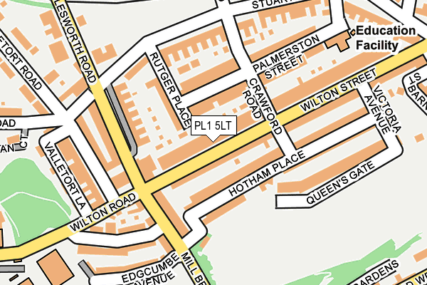 PL1 5LT map - OS OpenMap – Local (Ordnance Survey)