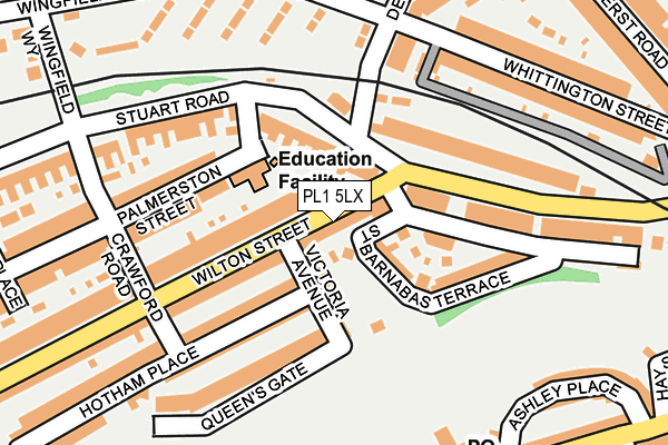 PL1 5LX map - OS OpenMap – Local (Ordnance Survey)