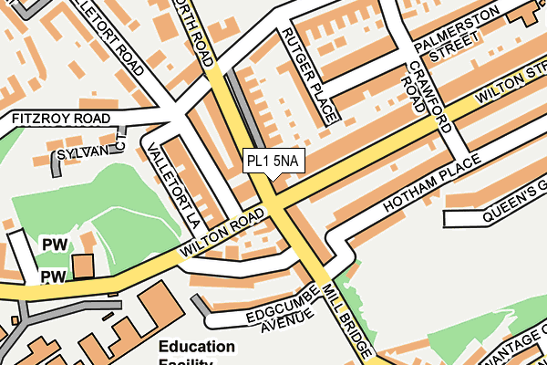 PL1 5NA map - OS OpenMap – Local (Ordnance Survey)