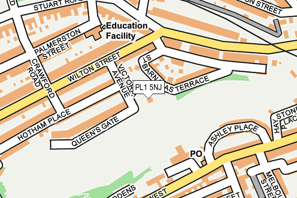 PL1 5NJ map - OS OpenMap – Local (Ordnance Survey)