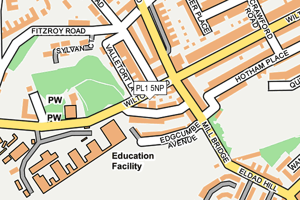 PL1 5NP map - OS OpenMap – Local (Ordnance Survey)