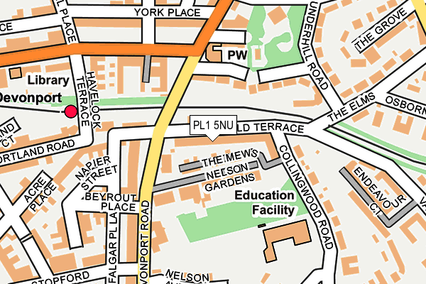 PL1 5NU map - OS OpenMap – Local (Ordnance Survey)