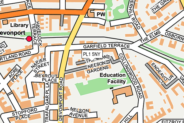 PL1 5NY map - OS OpenMap – Local (Ordnance Survey)
