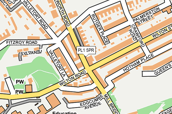 PL1 5PR map - OS OpenMap – Local (Ordnance Survey)
