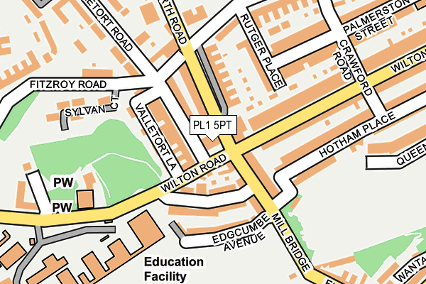 PL1 5PT map - OS OpenMap – Local (Ordnance Survey)