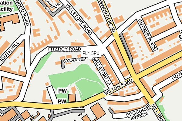 PL1 5PU map - OS OpenMap – Local (Ordnance Survey)