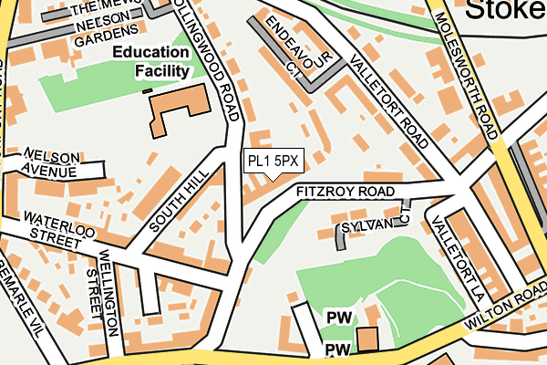 PL1 5PX map - OS OpenMap – Local (Ordnance Survey)