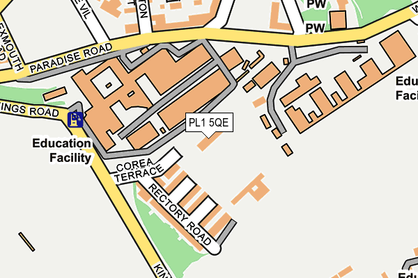 PL1 5QE map - OS OpenMap – Local (Ordnance Survey)