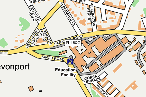 PL1 5QG map - OS OpenMap – Local (Ordnance Survey)