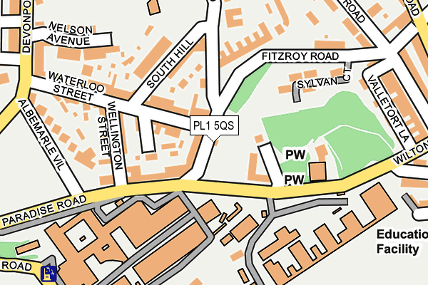 PL1 5QS map - OS OpenMap – Local (Ordnance Survey)