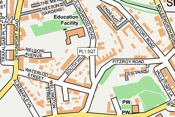 PL1 5QT map - OS OpenMap – Local (Ordnance Survey)