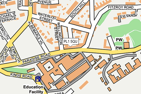 PL1 5QU map - OS OpenMap – Local (Ordnance Survey)