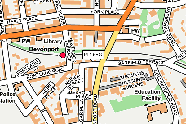 PL1 5RG map - OS OpenMap – Local (Ordnance Survey)