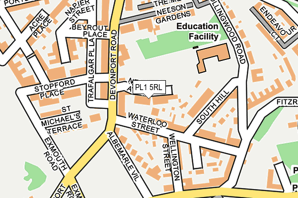 PL1 5RL map - OS OpenMap – Local (Ordnance Survey)