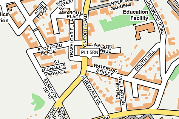PL1 5RN map - OS OpenMap – Local (Ordnance Survey)