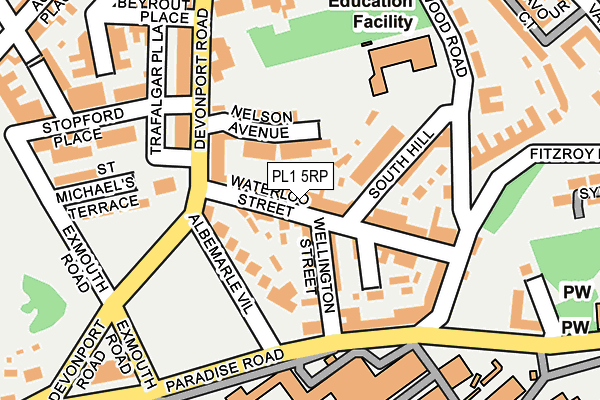 PL1 5RP map - OS OpenMap – Local (Ordnance Survey)