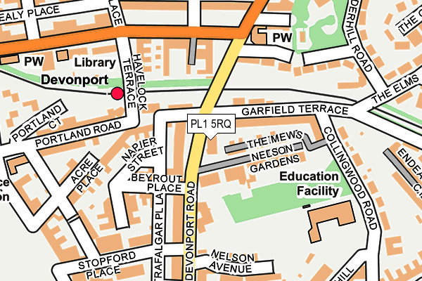 PL1 5RQ map - OS OpenMap – Local (Ordnance Survey)