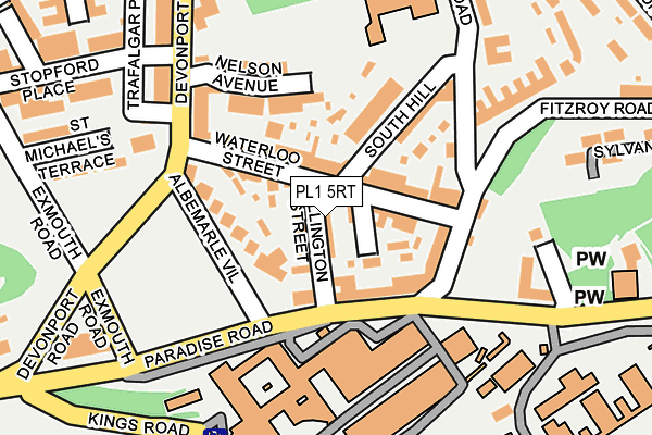 PL1 5RT map - OS OpenMap – Local (Ordnance Survey)