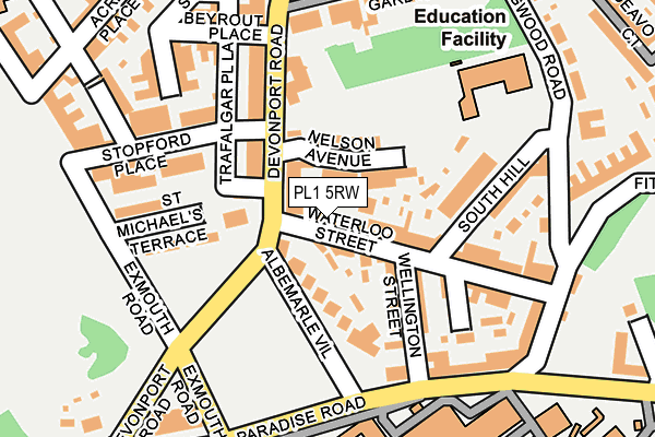 PL1 5RW map - OS OpenMap – Local (Ordnance Survey)