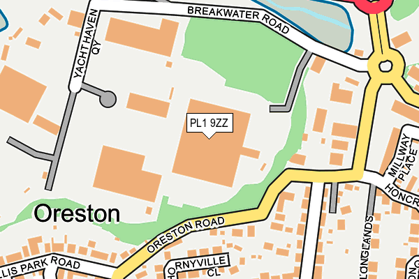 PL1 9ZZ map - OS OpenMap – Local (Ordnance Survey)