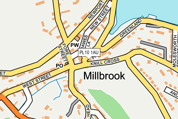 PL10 1AU map - OS OpenMap – Local (Ordnance Survey)