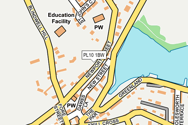 PL10 1BW map - OS OpenMap – Local (Ordnance Survey)