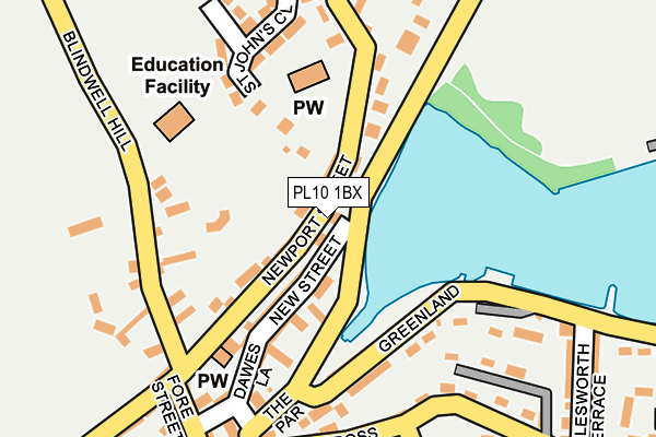 PL10 1BX map - OS OpenMap – Local (Ordnance Survey)