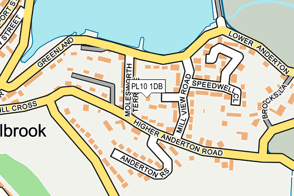 PL10 1DB map - OS OpenMap – Local (Ordnance Survey)